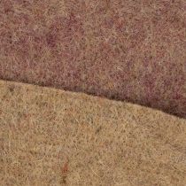 Artikel Filzband zweifarbig aus Wollfilz als Topfband aus 100% Wolle Lila/Braun 15cmx5m