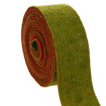 Artikel Filzband zweifarbiges Topfband 100% Wolle Rot/Grün 7,5cm 5m
