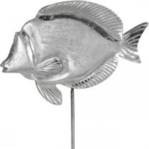Deko-Fisch, maritimen Deko, Fisch aus Metall Silbern, Naturfarben H28,5cm