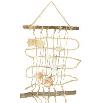 Artikel Fischernetz Jute mit Muscheln Maritime Wanddeko 25×55cm