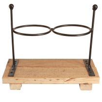 Artikel Flaschenvase Deko Flaschen Glas Holz 23x12x19,5cm 2St