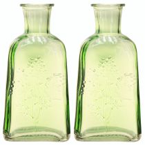 Artikel Flaschenvase Glasvase mit Motiv Flasche Glas Grün H19cm 2St