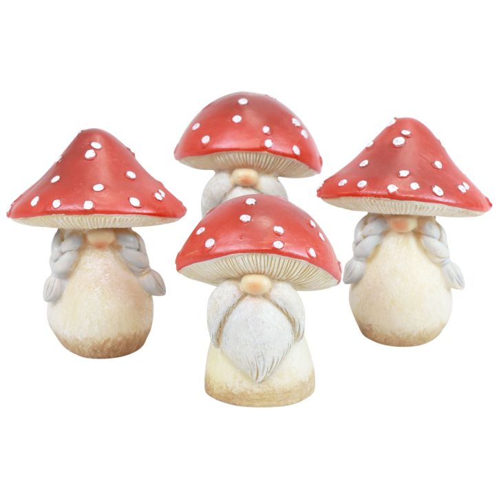 Artikel Fliegenpilz Deko Pilze Herbstdeko Rot Weiß Ø6cm H7,5cm 4St