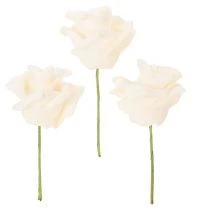 Artikel Künstliche Rose cremefarbig 10 cm Blüte auf Stiel 100St