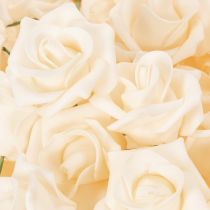 Artikel Künstliche Rose cremefarbig 10 cm Blüte auf Stiel 100St