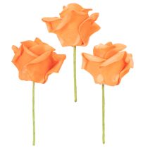 Artikel Künstliche Rose orange 5cm Blüte einzeln 100St