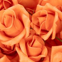 Artikel Künstliche Rose orange 5cm Blüte einzeln 100St