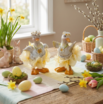 Artikel Deko Ente Figur im Blumenkleid Frühling Detailreiche Sommerdeko Accessoire 11cm 2St