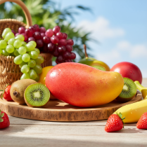 Artikel Künstliche Mango Rot, Gelb Realistische Lebensmittelattrappe 15cm