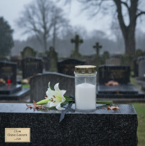 Artikel Grabkerzen Weiß Gold Ø5,5cm H11,5cm 24 Stunden 12 St