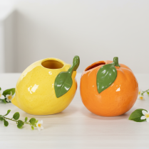 Artikel Zitrusvase Orange und Zitrone als extravagantes Wohnaccessoire Sommerdeko 10cm 2St
