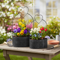 Artikel Deko Schale oval Metall mit Herz Schwarz 20/16cm 2er-Set