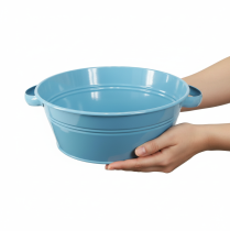 Artikel Schale Rund Griff Dekoschale Blumenschale Blau Ø33,5cm