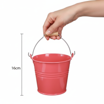 Artikel Eimer Metall Blumentopf Rosa Henkel 20x17,5x16cm 2St