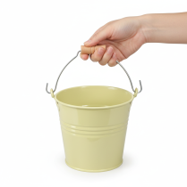 Artikel Eimer Metall Blumentopf Henkel Grüngelb 20x17,5x16cm 2St