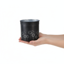 Artikel Übertopf Pusteblumen Blumentopf Schwarz Ø12,5cm H14cm