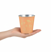 Artikel Blumentopf Metall Pfirsich Übertopf Ø10,5cm H10,5cm