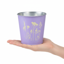 Artikel Blumentopf Metall Blumen Übertopf Lila Ø11,5cm H11,5cm
