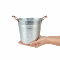 Artikel Blumentopf mit Griffen Metall Deko Eimer Ø21cm H19,5cm