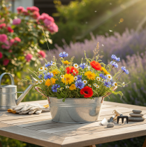 Artikel Blumenschale rund mit Griffen Metall Schale Ø21cm H9,5cm