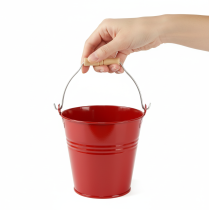 Artikel Deko Eimer Metall Übertopf Rot Ø22cm H21,5cm 6L