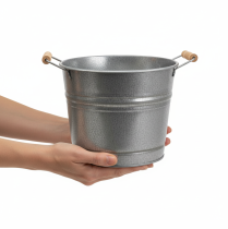 Artikel Übertopf Pflanzgefäß Vintage Deko Metalleimer Ø22cm H20cm