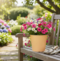 Artikel Übertopf Metall Blumenübertopf Pastell Orange Ø13,5cm H12,5cm
