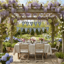 Artikel Deko Geburtstag Wimpelkette Girlande aus Filz Grau Grün 300cm