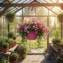 Artikel Blumenampel Pink Pflanztopf mit Löchern Ø25cm H50cm