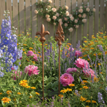 Artikel Gartenstecker Rustikale Dekoration Lilie Lanze im Antikdesign für Outdoor 60cm 2St