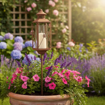 Artikel Gartenlaterne Metall Deko Rost Optik 12cmx12cmx135cm