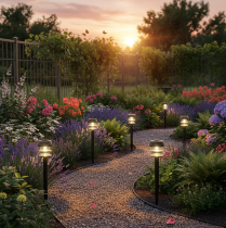 Artikel Gartenleuchte Solar Erdspieß Außenlampe für Gartenweg 35cm 6St