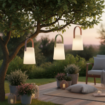Artikel Lampe mit Henkel tragbare LED Leuchte für Outdoor und Indoor 22 cm 3St