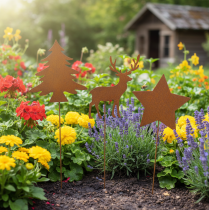 Artikel Gartenstecker Edelrost Hirsch Deko Stern Tanne H14/20 3St