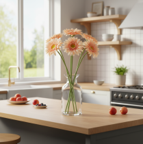 Artikel Künstliche Blumen Gerbera Apricot 47cm 6St
