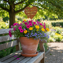 Artikel Blumenstecker Herz mit Spruch Rost Metall Gartendeko 10cm 6 St