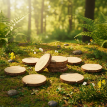 Artikel Mini Holz Baumscheiben Deko mit Rinde 8-9cm 9 Stk