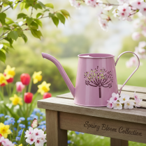 Artikel Metall Deko Gießkanne Pink Pusteblume 12cm 2St
