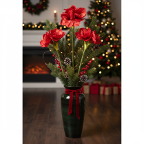 Artikel Kunstblume Amaryllis Rot Langer Stiel für Vase und Gesteck 77cm