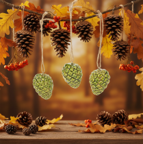 Artikel Zapfen Anhänger Pinienzapfen als Herbstdeko zum Aufhängen 5cm 3St