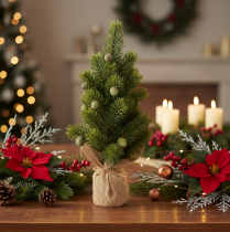 Artikel Tannenbaum künstlich im Jutesack Kleine Tischdeko Mini Weihnachtsbaum 38cm