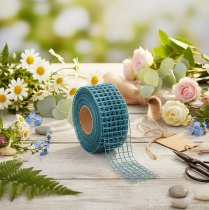 Artikel Dekoband Gitterband 4,5 cm breit in Blau für Bastelprojekte 10m