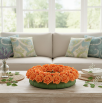 Artikel Künstliche Rose orange 5cm Blüte einzeln 100St
