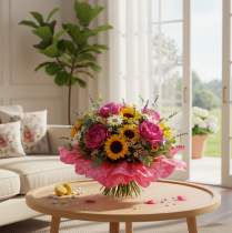 Artikel Blumenmanschette rondella runde Manschette 38cm pink für Sträuße