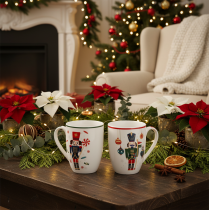 Artikel Tasse Weihnachten Nussknacker und Zuckerstange Motiv 10cm 2St