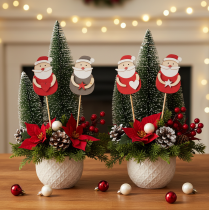 Artikel Deko Stecker Weihnachtsmann für Gestecke und Topfpflanzen 31cm 12 Stück