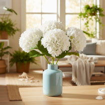 Artikel Kunstblume Hortensie  mit langem Stiel für Dekoration 48cm