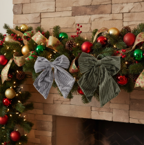 Artikel Dekoschleife zum Aufhängen Weihnachtsschleife Samt gerippt 24cm 2St