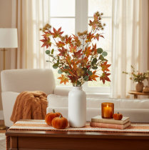 Artikel Künstlicher Herbstzweig Amberbaum mit Laub und Fruchtständen 132cm