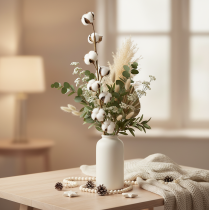 Artikel Künstlicher Baumwollzweig mit 8 echten Blüten 78cm